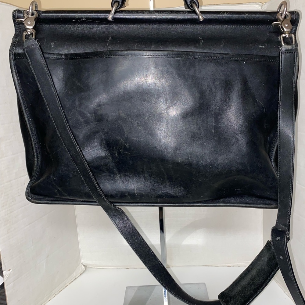 Vintage Black Leather Coach Beekman 5266 Messenger Laptop Briefcase Bag - Picture 9 of 16
